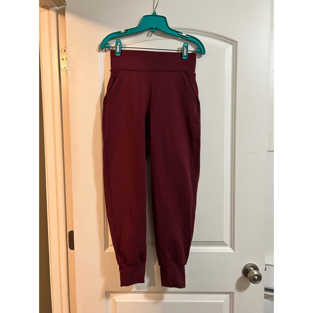 Public rec all day joggers Burgundy Pants High Waist Cuffed Ankle Siz 26‎